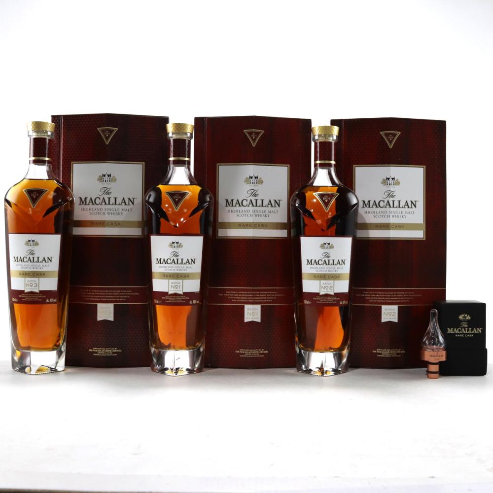 Macallan Rare Cask 2018 Releases 3 x 70cl / Batch No.1-3 with Stopper