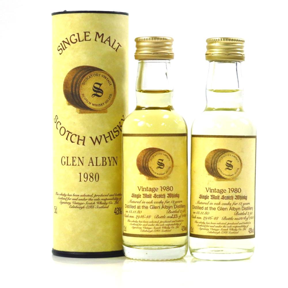 Glen Albyn 1980 Signatory Vintage 12 Year Old Miniature 5cl x 2