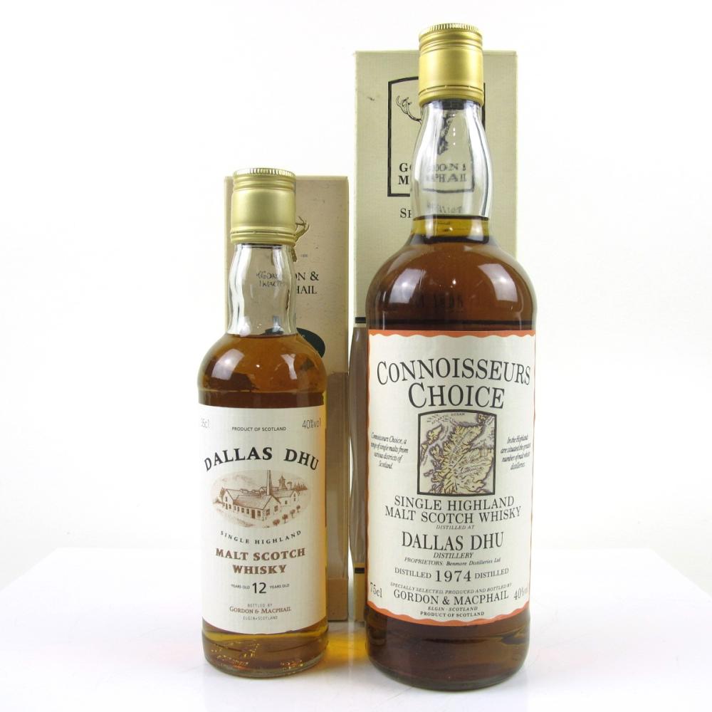Dallas Dhu 1974 Gordon and MacPhail 75cl and 12 Year Old 35cl 
