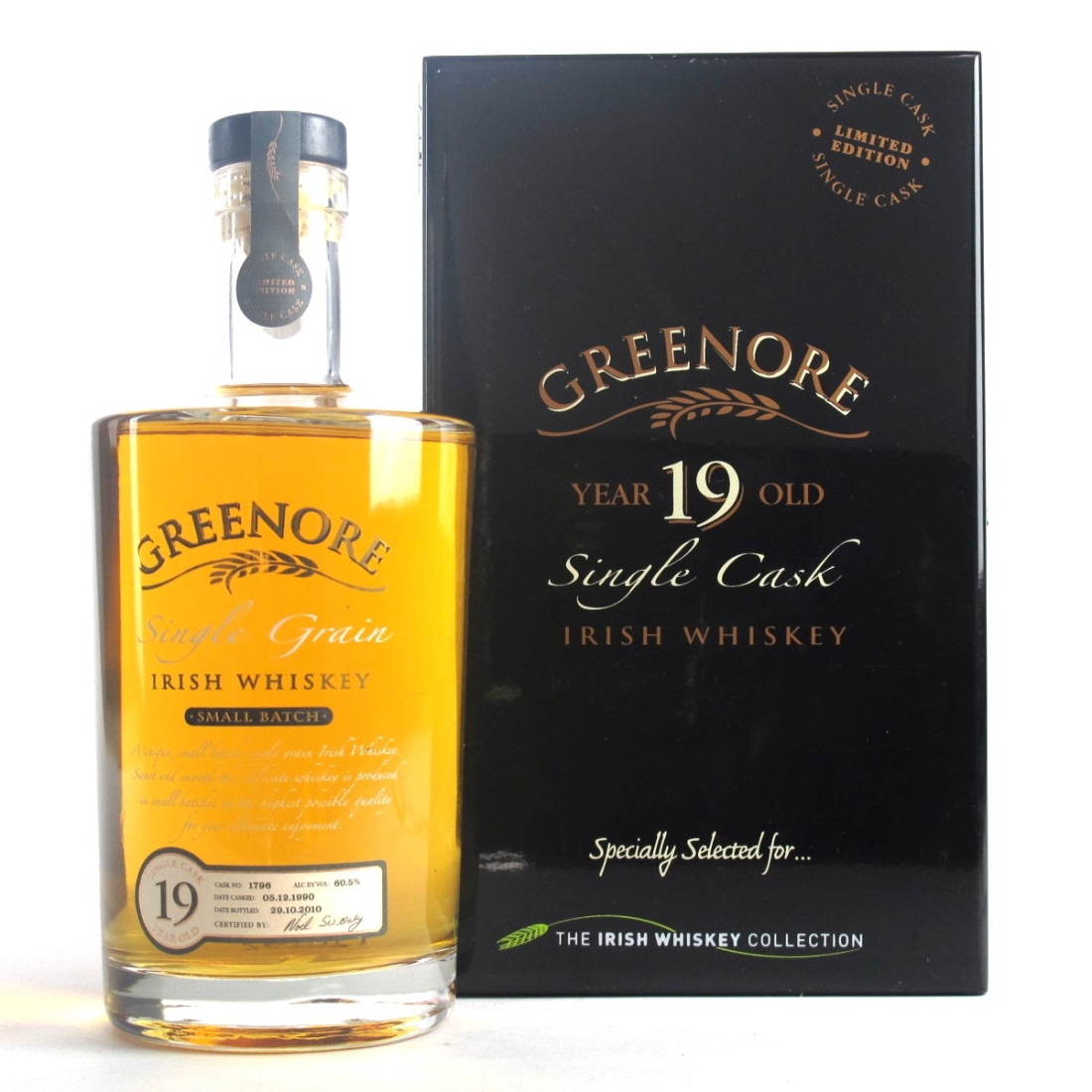 Greenore 1990 Single Cask 19 Year Old Irish Single Grain / Dublin Airport Exclusive