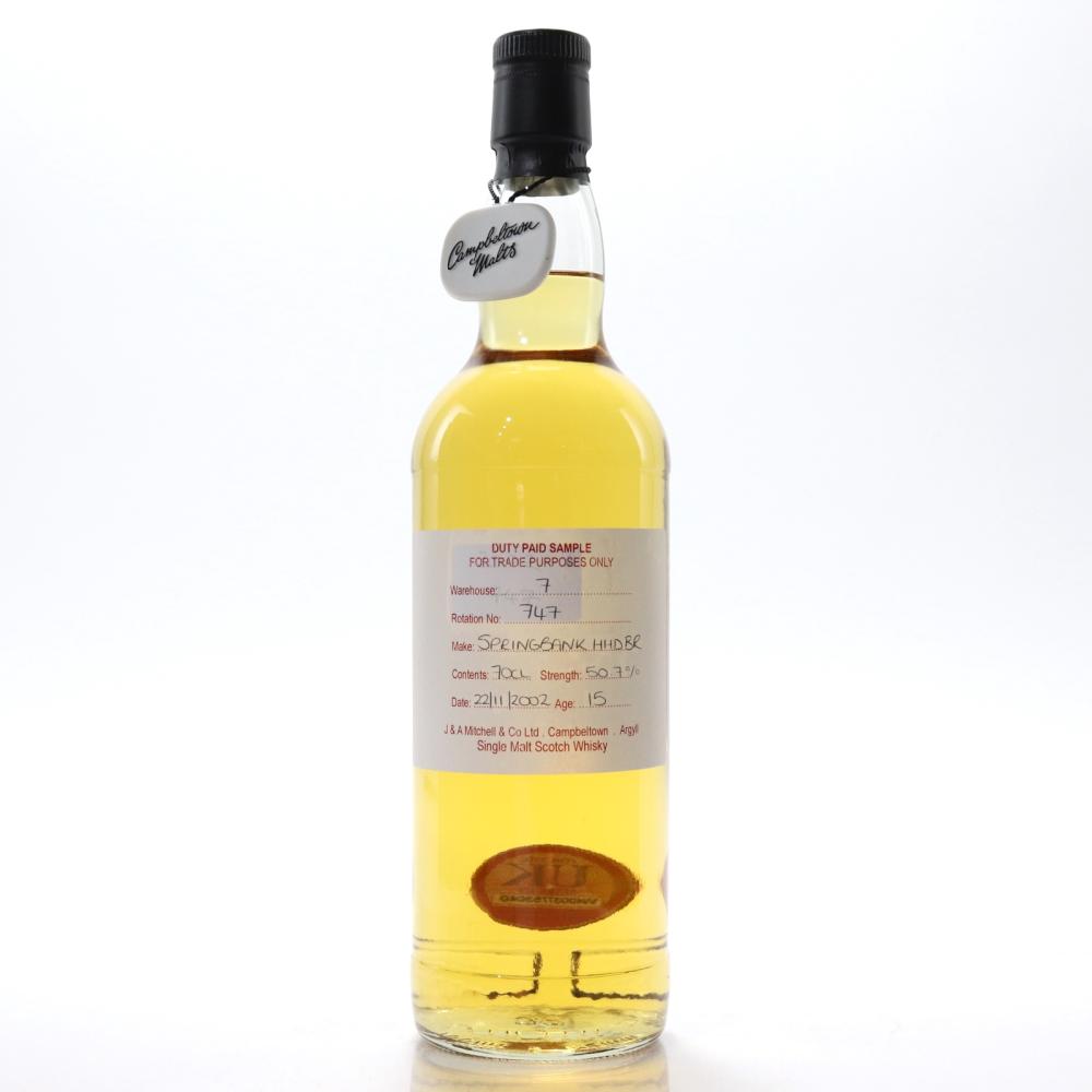 Springbank 2002 Duty Paid Sample 15 Year Old / Refill Bourbon Hogshead
