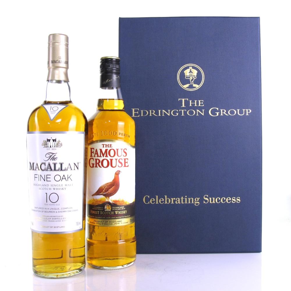 Macallan 10 Year Old Fine Oak and Famous Grouse / Staff Gift Pack