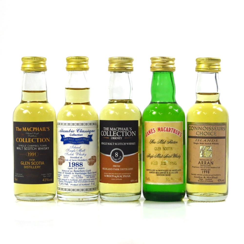 Campbeltown and Island 5 x 5cl / including Jura 1988 26 Year Old