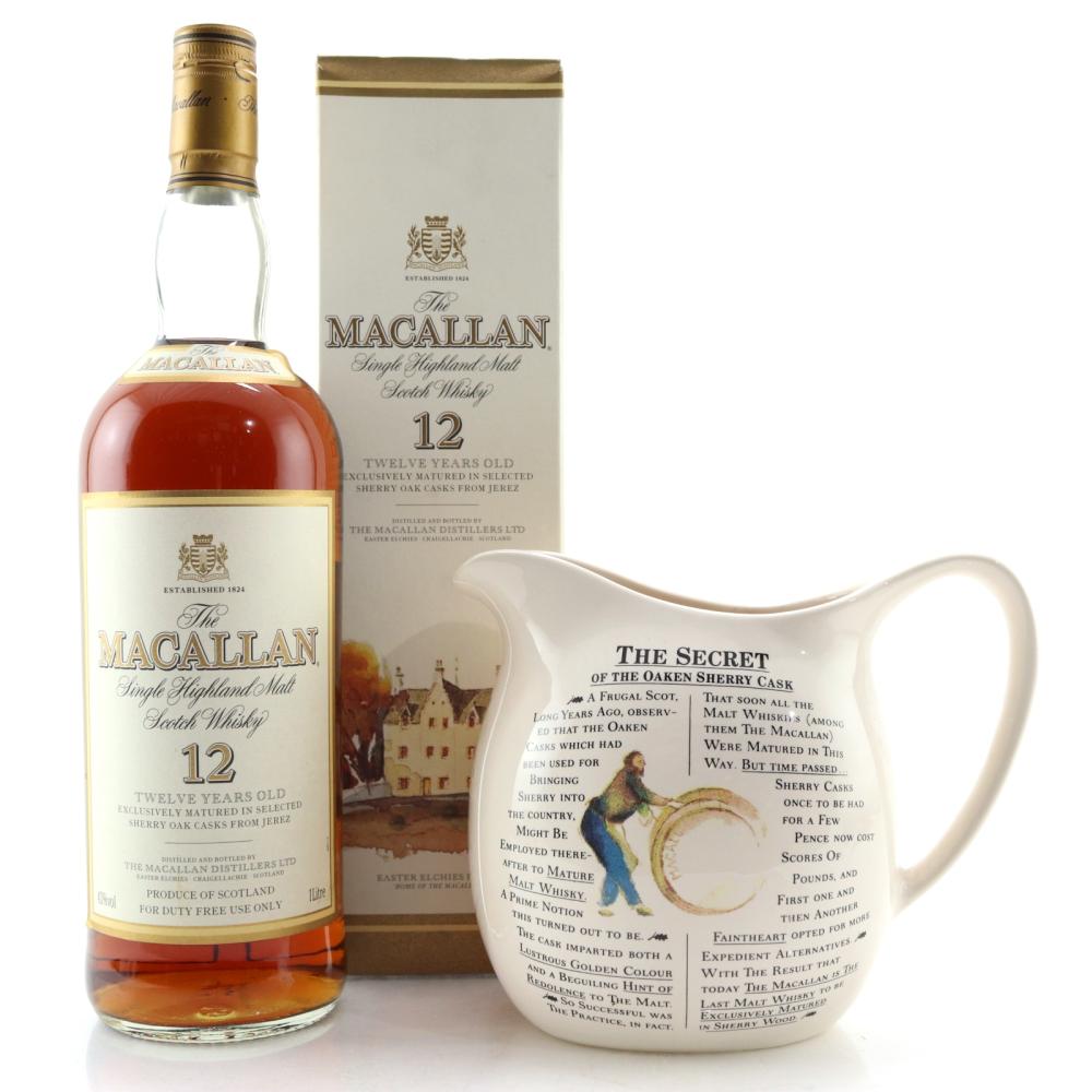 Macallan 12 Year Old 1 Litre 1980s / with Branded Jug