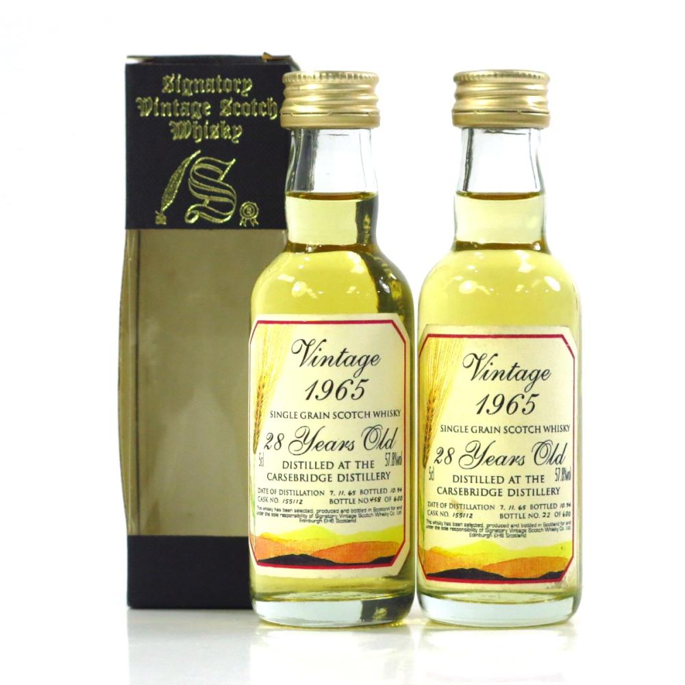 Carsebridge 1965 Signatory Vintage 28 Year Old Miniatures 2 x 5cl
