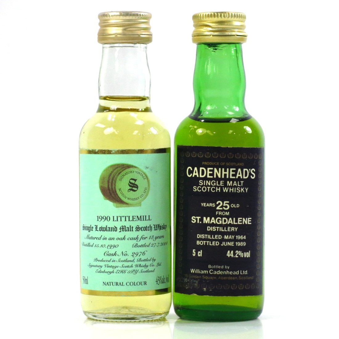 Lowland Closed Distillery Miniatures x 2 / including St Magdalene 1964