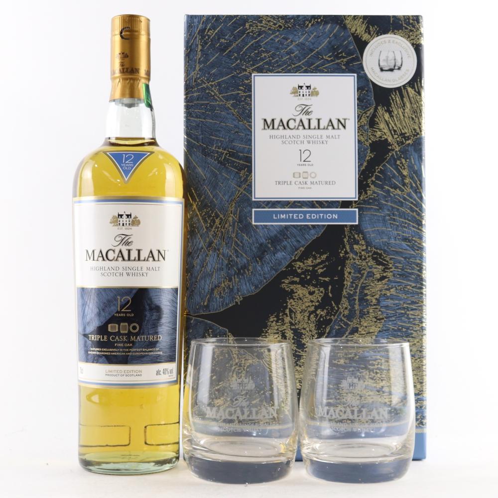 Macallan 12 Year Old Triple Cask Limited Edition & Glasses