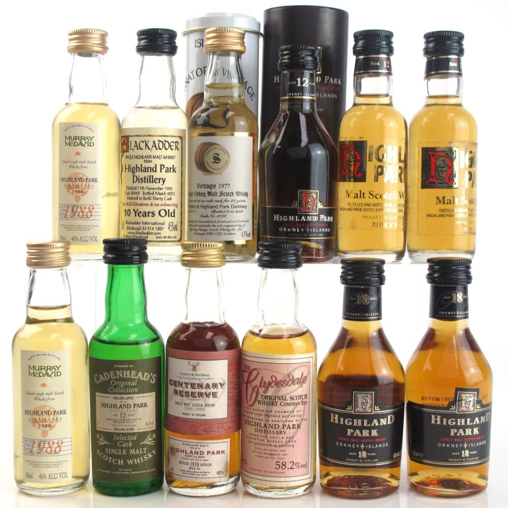 Highland Park Miniature Selection 12 x 5cl / Including 1977 Signatory Vintage 24 Year Old