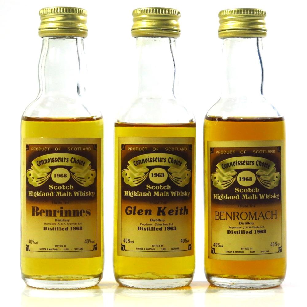 Speyside Gordon and MacPhail Miniature Selection x 3