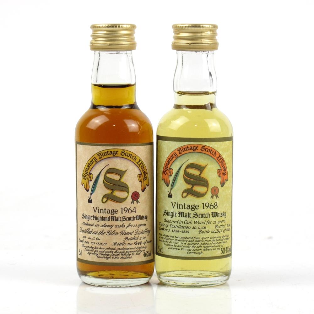 Glen Grant 1964 and Glenlivet 1968 Gordon and MacPhail Miniatures 2 x 5cl