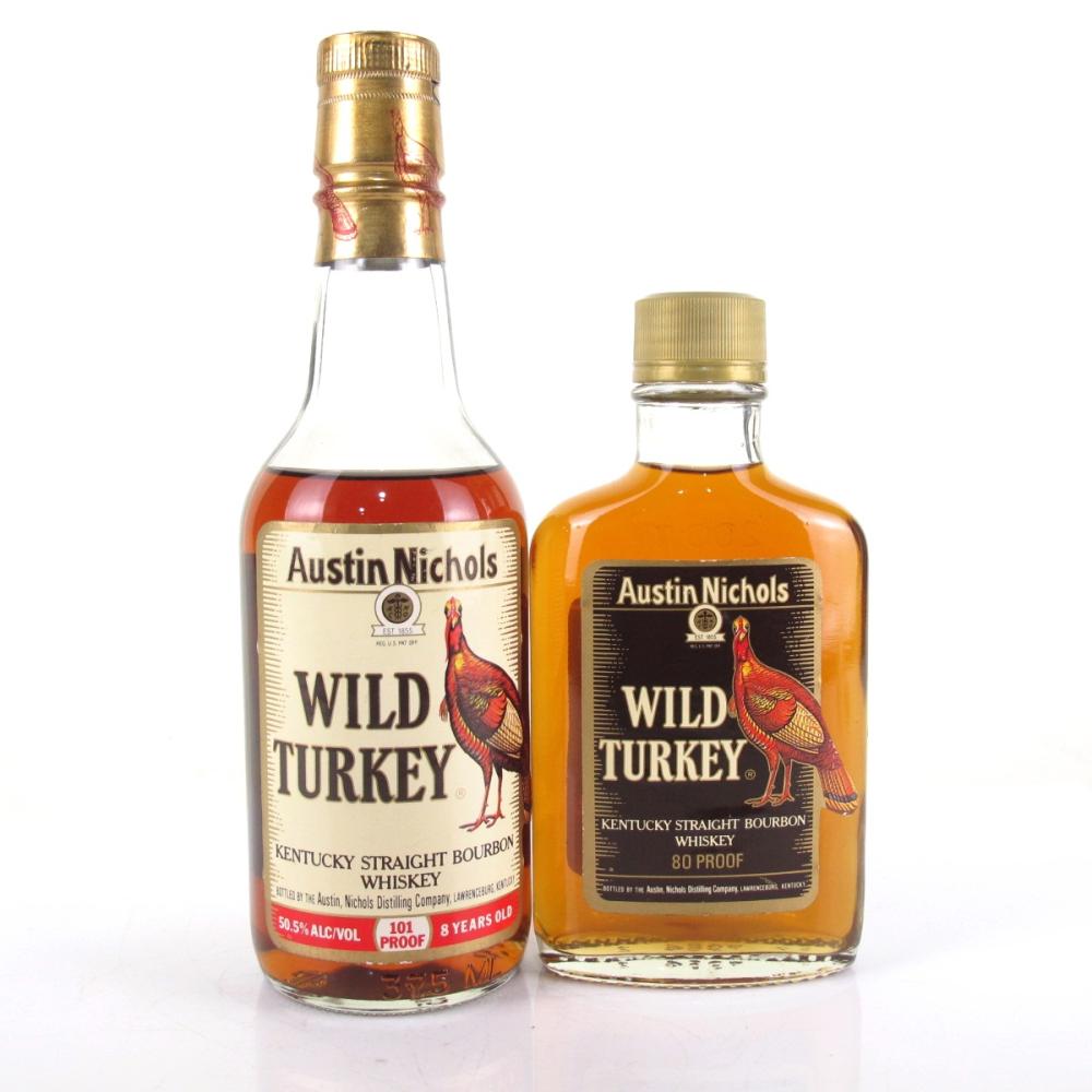 Wild Turkey 101 Proof 35.7cl & 80 Proof 20cl 1990s