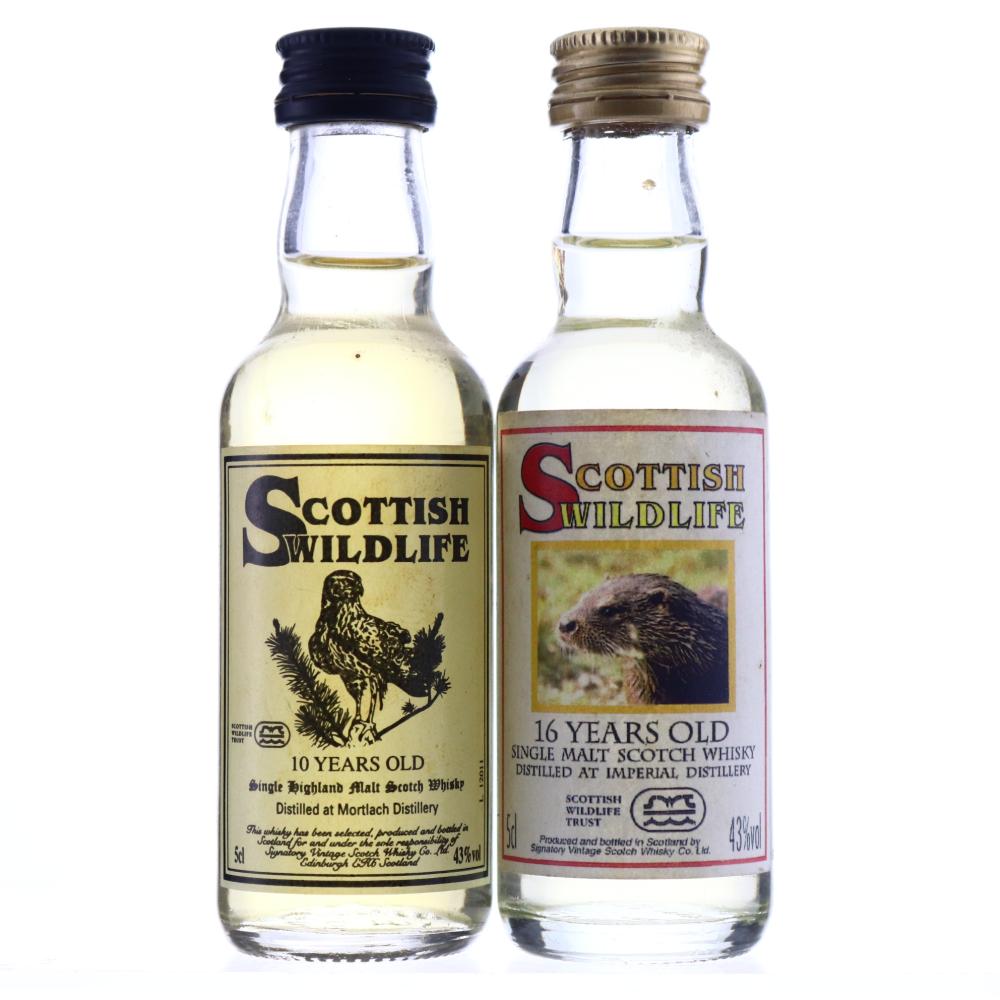 Imperial & Mortlach Scottish Wildlife Signatory Vintage Miniature 2 x 5cl