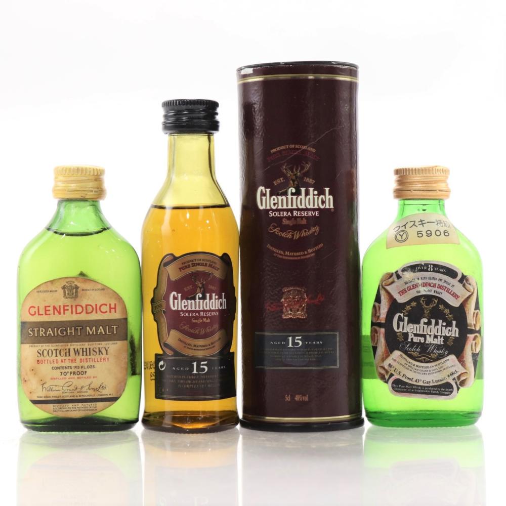 Glenfiddich Miniature Selection x 3 / includes Straight Malt 1960s