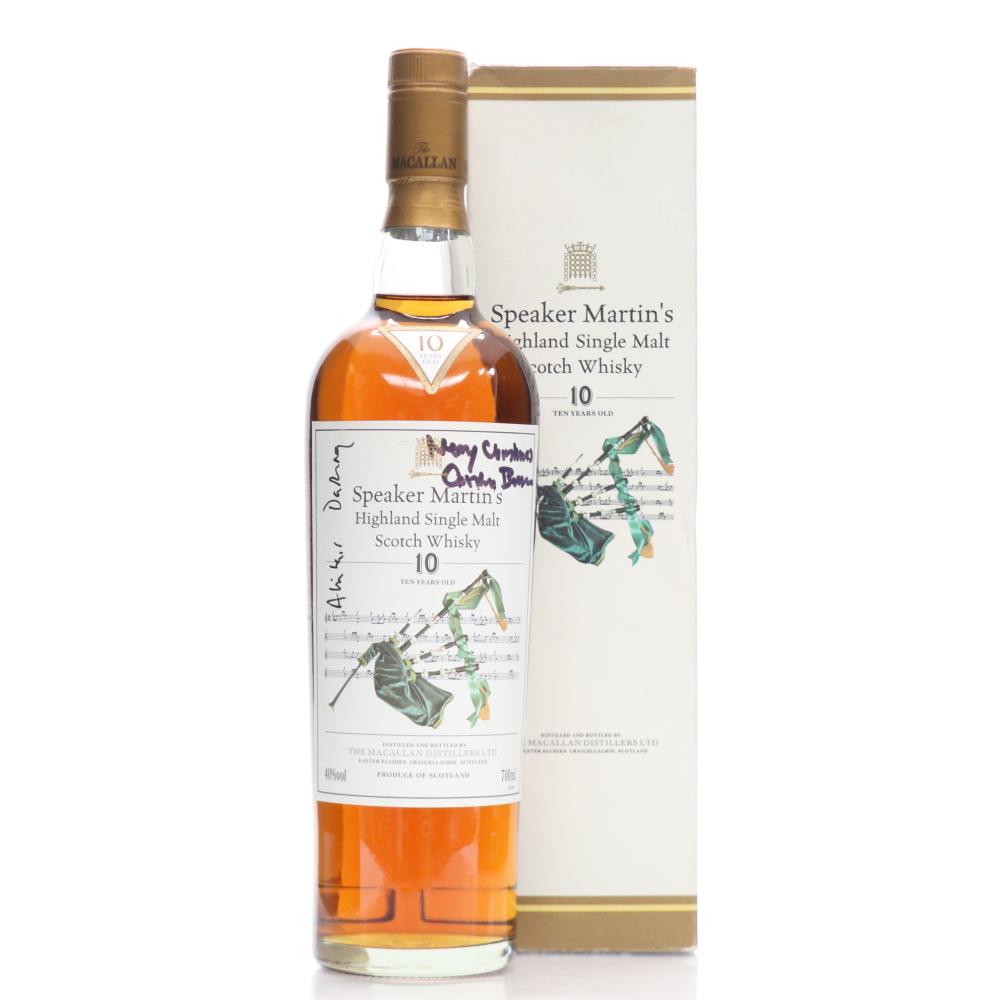 Macallan 10 Year Old Speaker Martin's / Signed by Prime Minister Gordon Brown & Chancellor of the Exchequer Alistair Darling