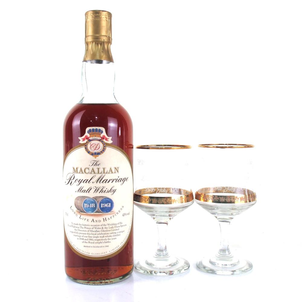 Macallan Royal Marriage 1981 / Including 2 x Glasses