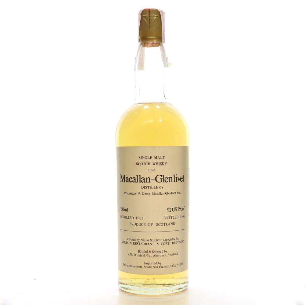 Macallan 1963 Duthie for Corti / Narsai's Restaurant - Signed