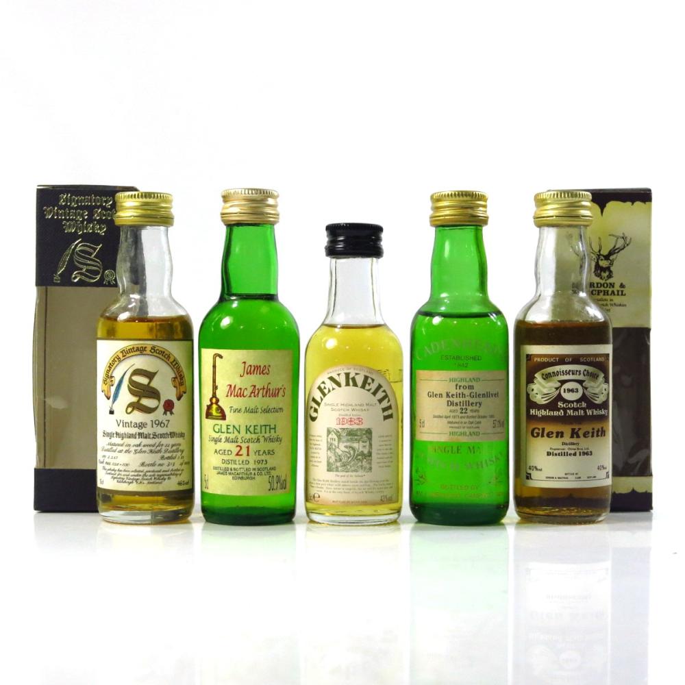 Glen Keith Miniature Selection x 5 / includes 1963 Gordon & MacPhail