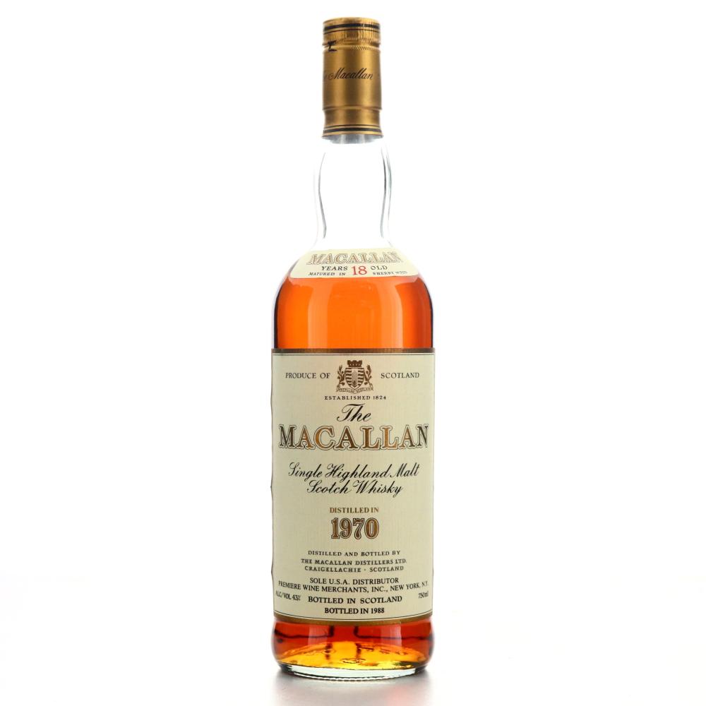 Macallan 1970 18 Year Old / Premiere Wine Merchants Import, US