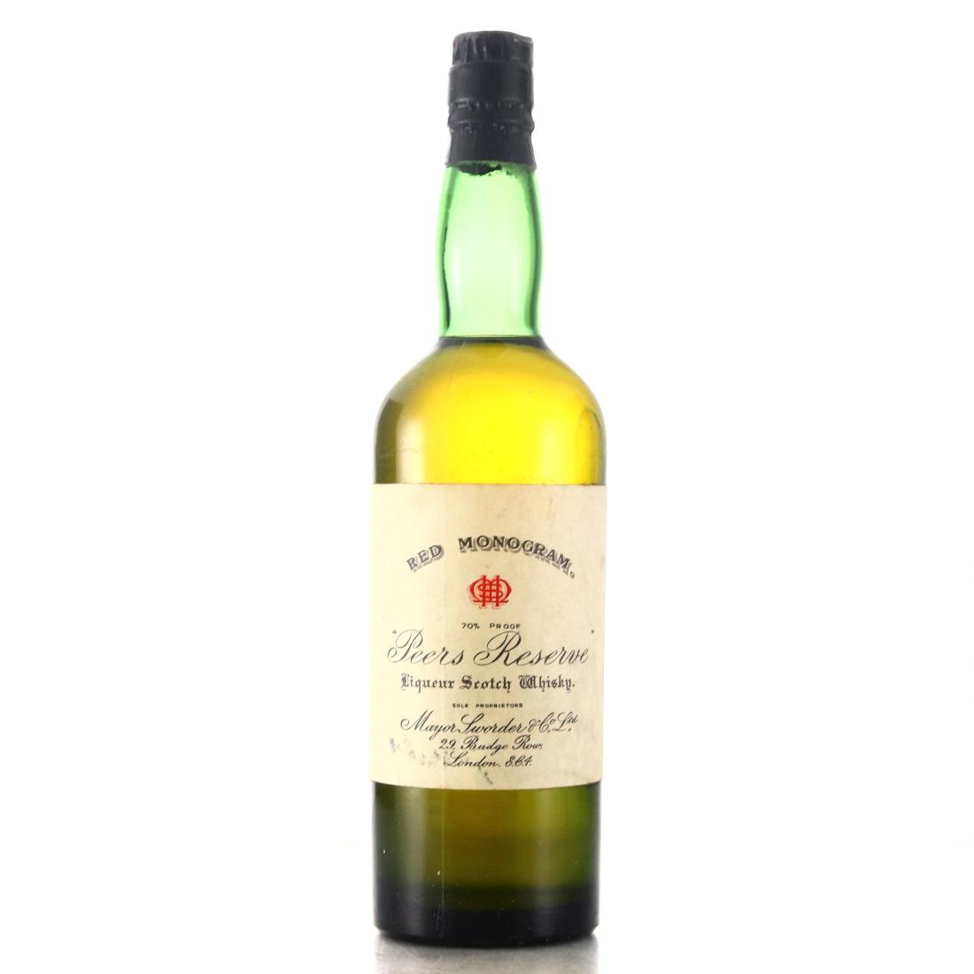 Red Monogram Peers Reserve Liqueur Scotch circa 1940s-50s Whisky ...