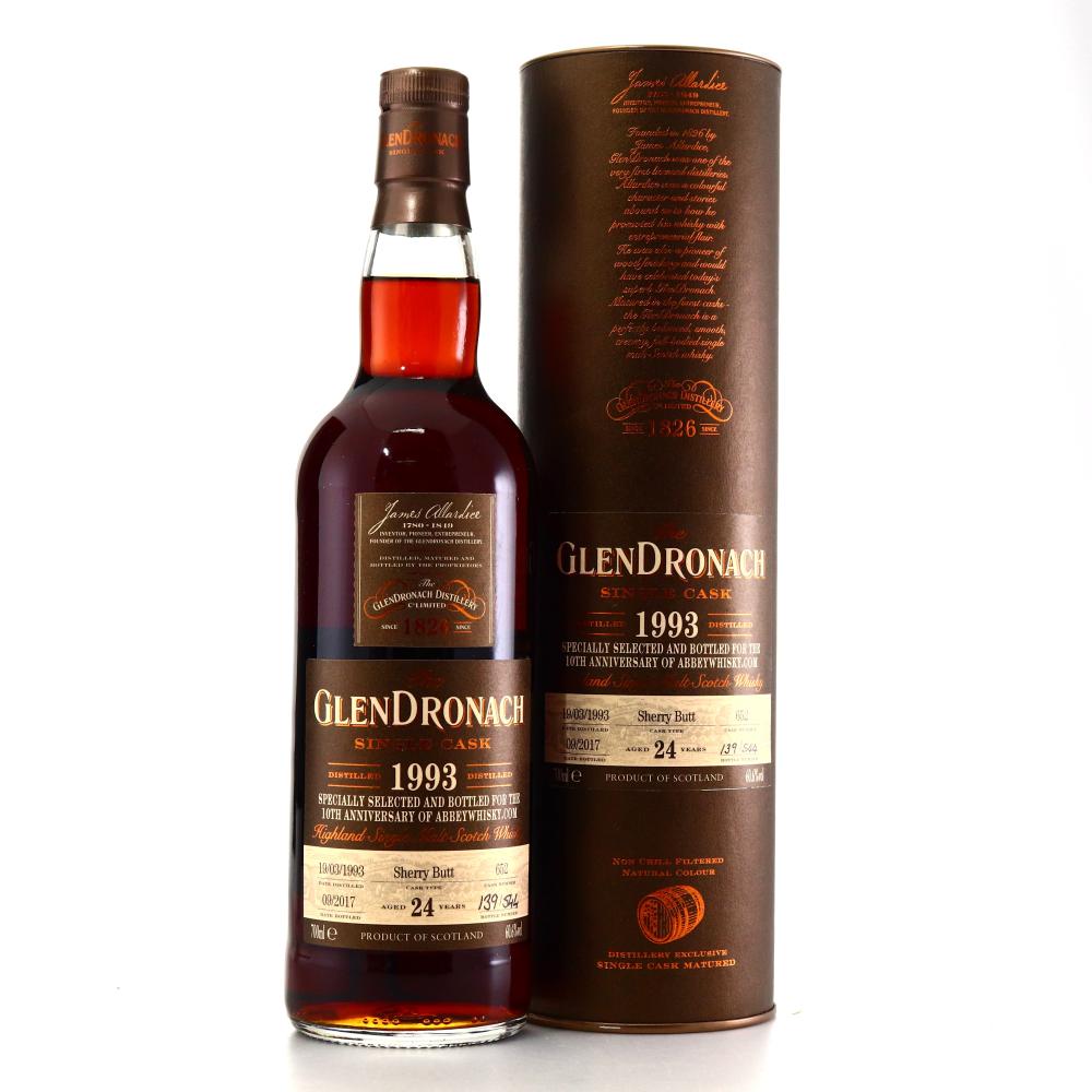Glendronach 1993 Single Sherry Cask 24 Year Old #652 / AbbeyWhisky.com 10th Anniversary