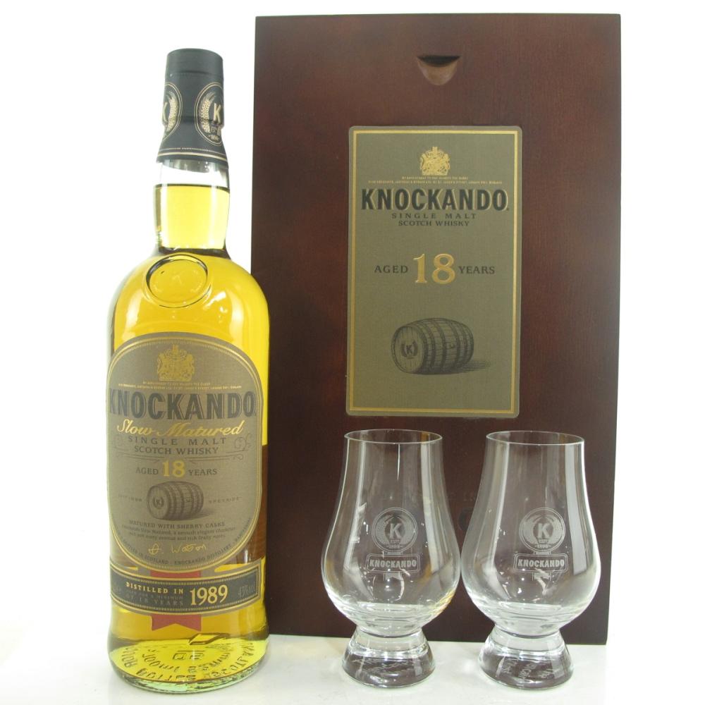 Knockando 1989 18 Year Old Gift Pack / with Glasses x 2