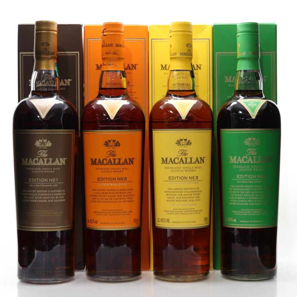 Macallan Edition No.1-4 Collection 3 x 70cl & 1 x 75cl US Import
