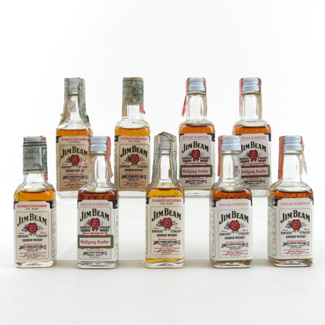 Jim Beam Miniature Selection 1980s x 9