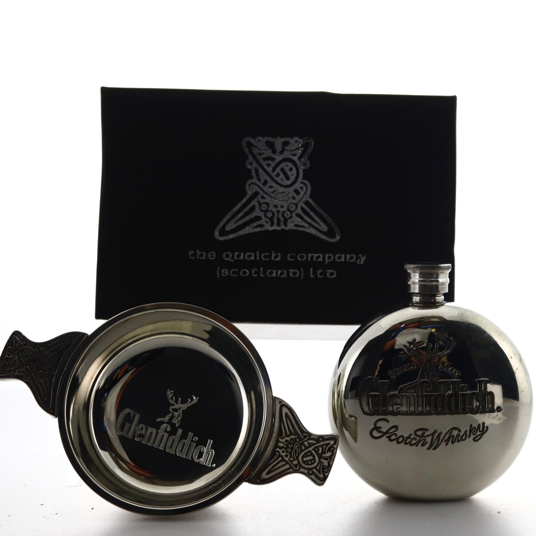 Glenfiddich Pewter Quaich & Hipflask