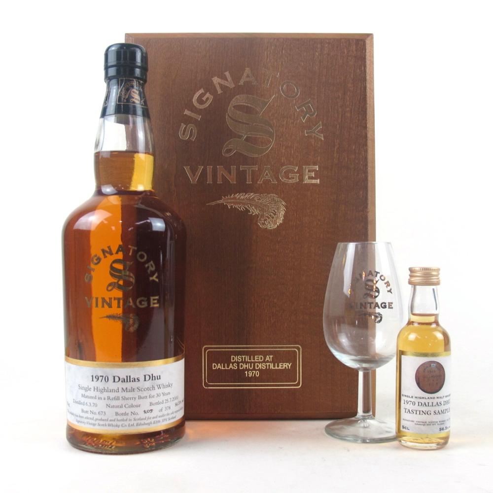 Dallas Dhu 1970 Signatory Vintage 30 Year Old / Includes Glass and 5cl