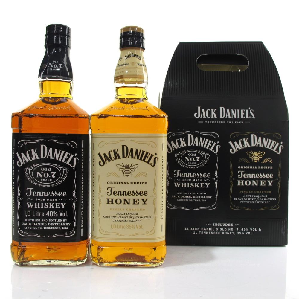 Jack Daniel's Old No.7 and Tennessee Honey Gift Set / 2 x 1 Litre