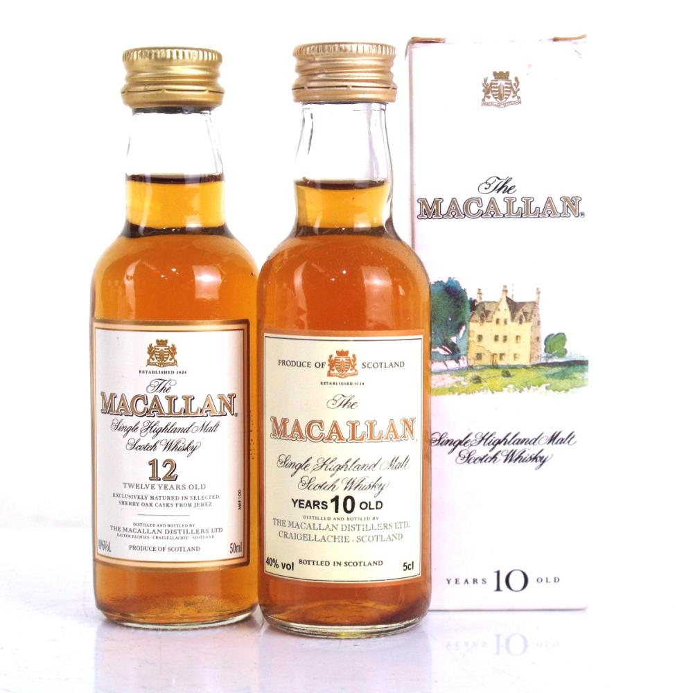 Macallan 10 Year Old & 12 Year Old Miniatures 2 x 5cl