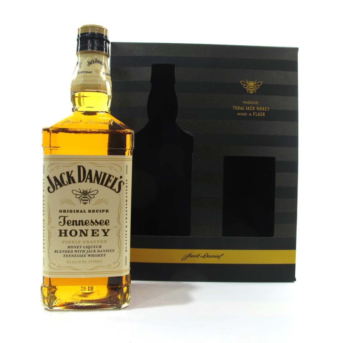 Jack Daniel's Tennessee Honey 75cl Gift Pack / Including Hip Flask