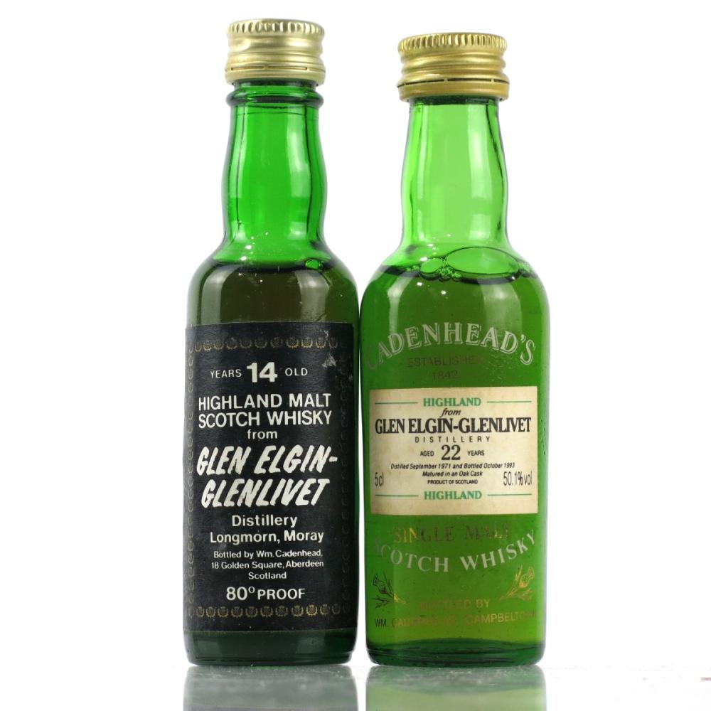 Glen Elgin Cadenhead's Miniatures x 2