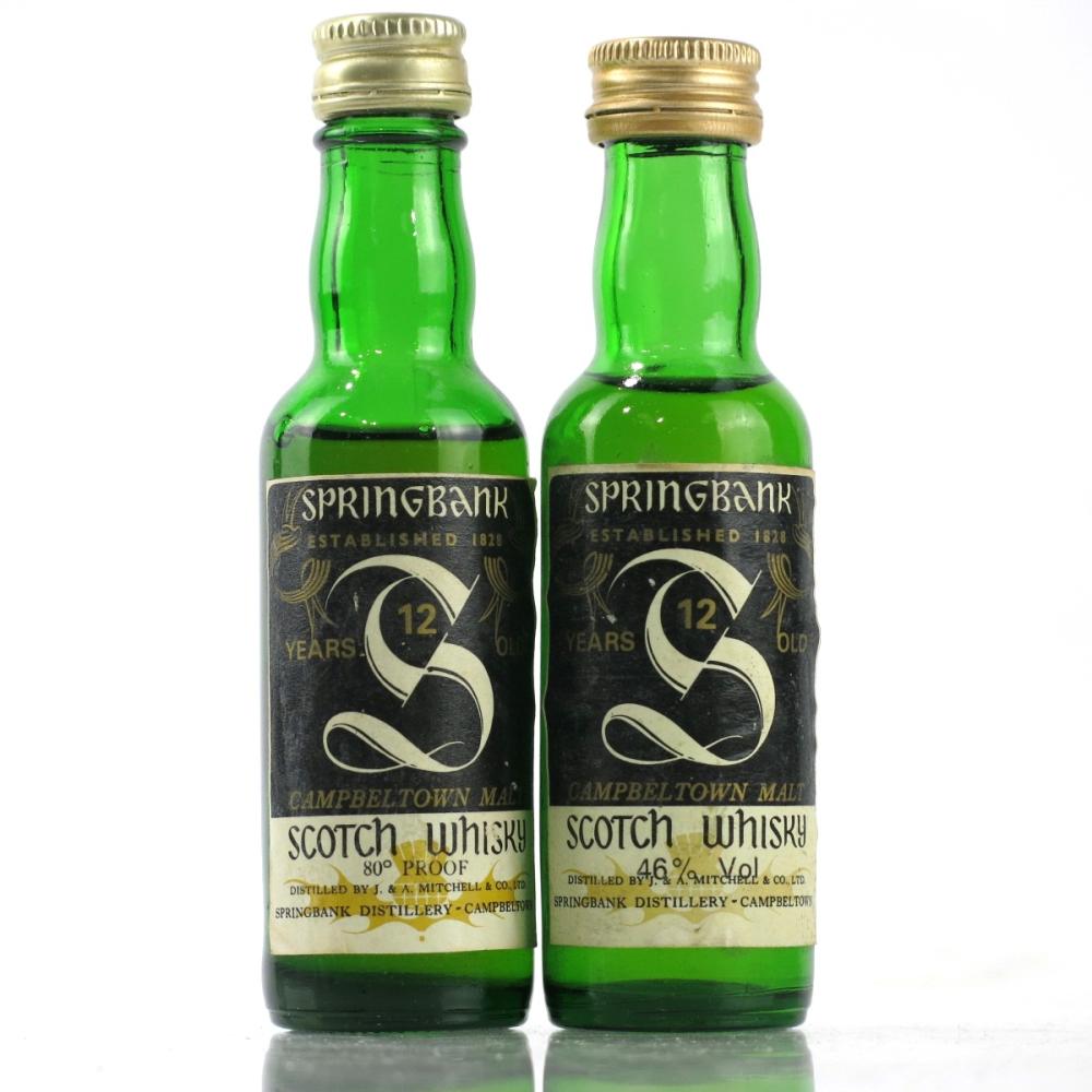 Springbank 12 Year Old Miniature x 2 1970s/80s