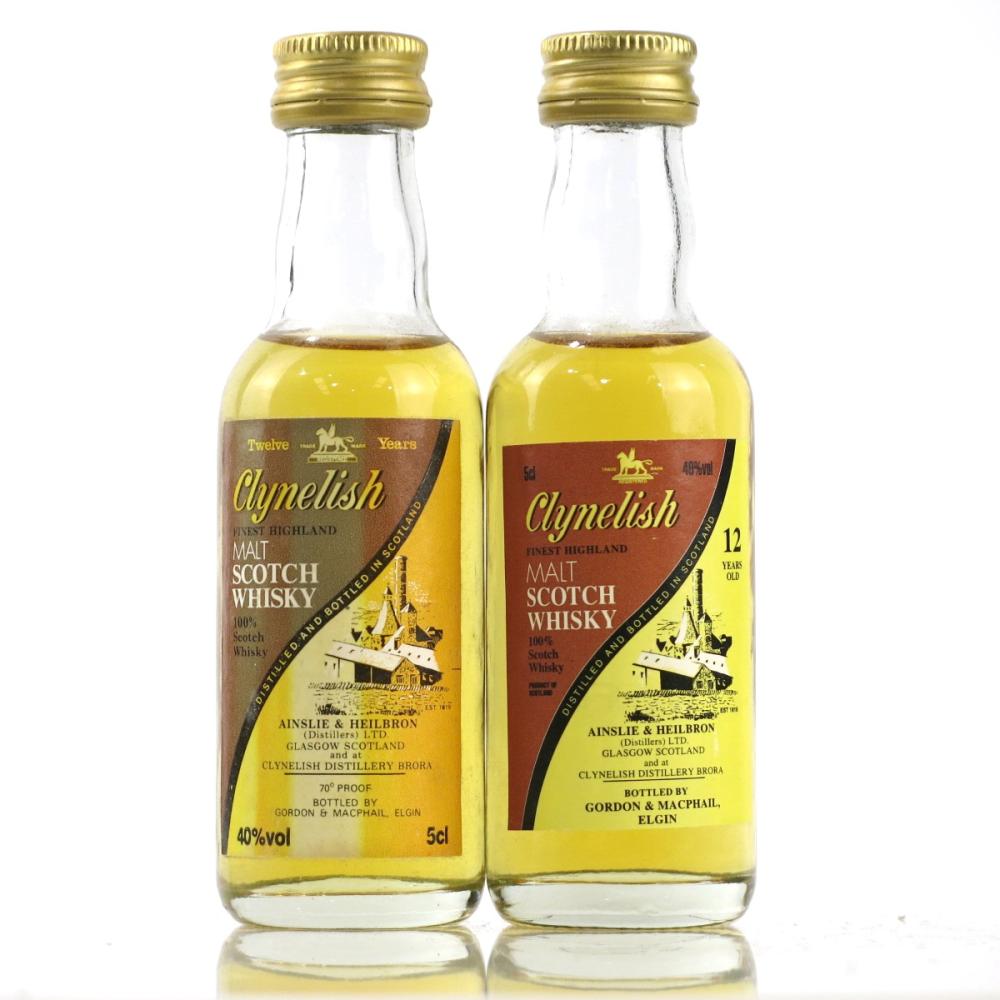 Clynelish 12 Year Old Ainslie and Heilbron Miniature 2 x 5cl 1980s