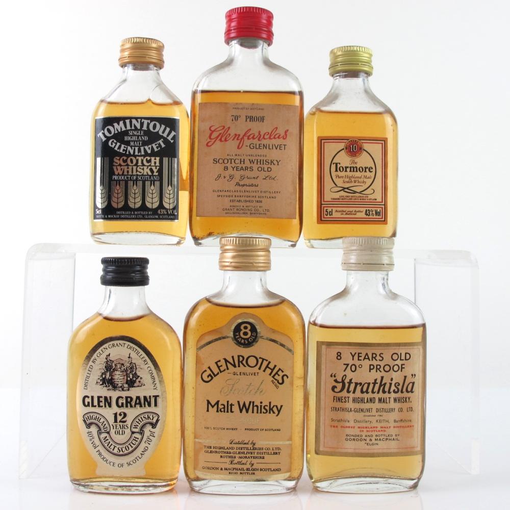 Miscellaneous Speyside Single Malts 1970/80s 6 x 5cl