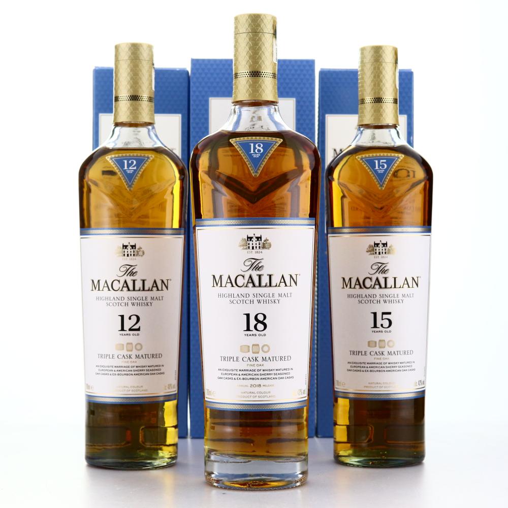 Macallan 12, 15 & 18 Year Old Triple Cask