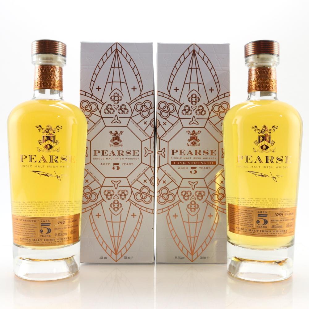 Pearse 5 Year Old Single Malt Irish Whiskey 46% and Cask Strength 59.3% / 2 x 70cl