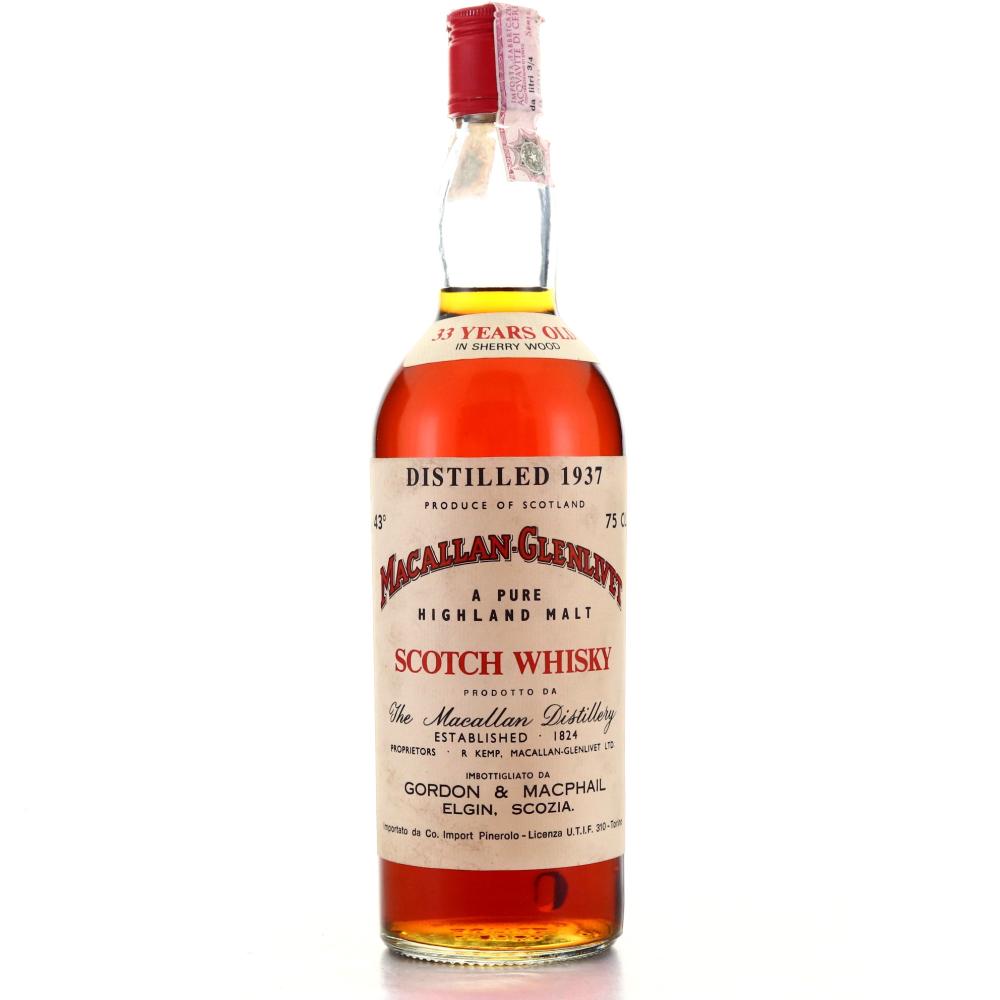 Macallan 1937 Gordon and MacPhail 33 Year Old / Co. Pinerolo Import
