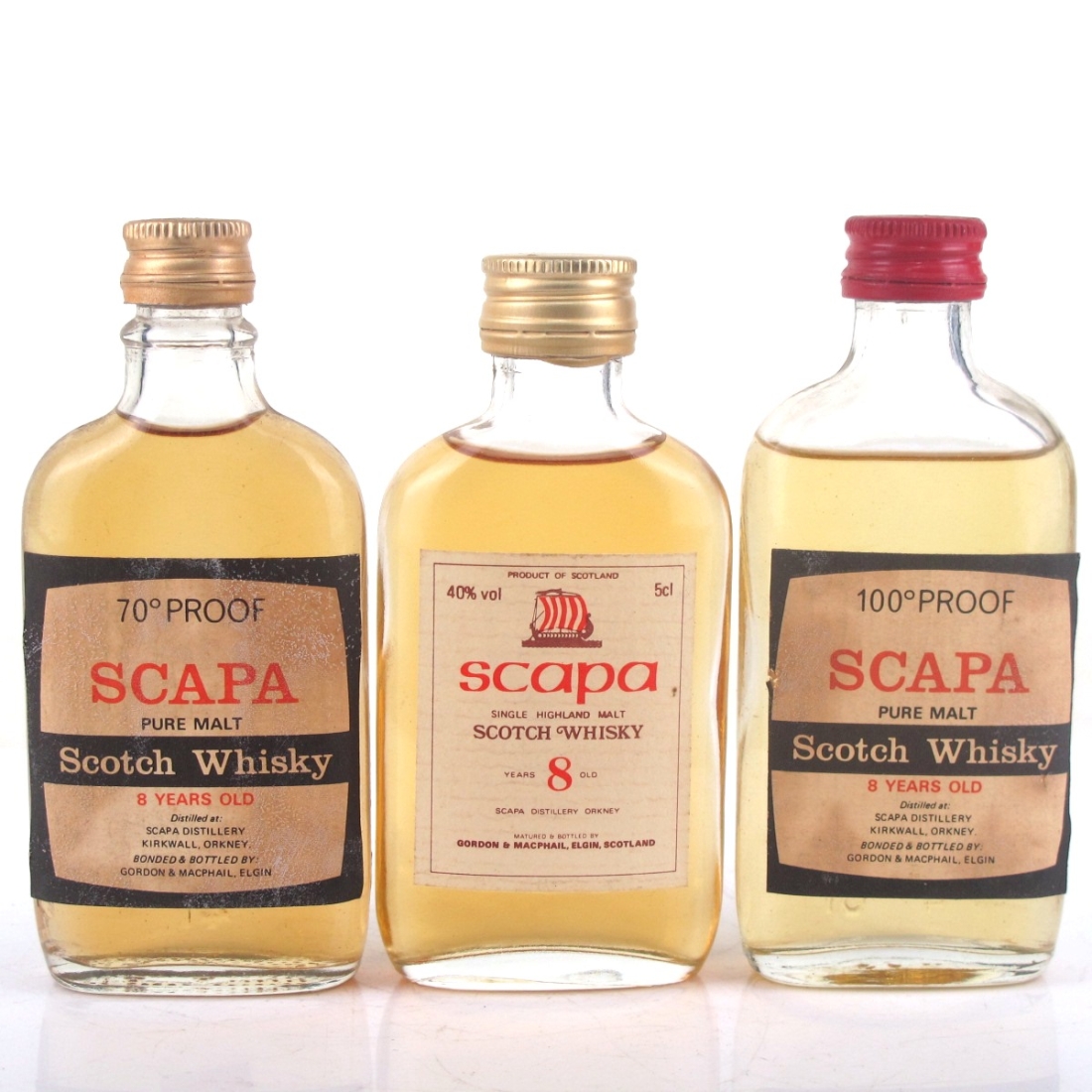 Scapa 8 Year Old Gordon and MacPhail 3 x Miniature
