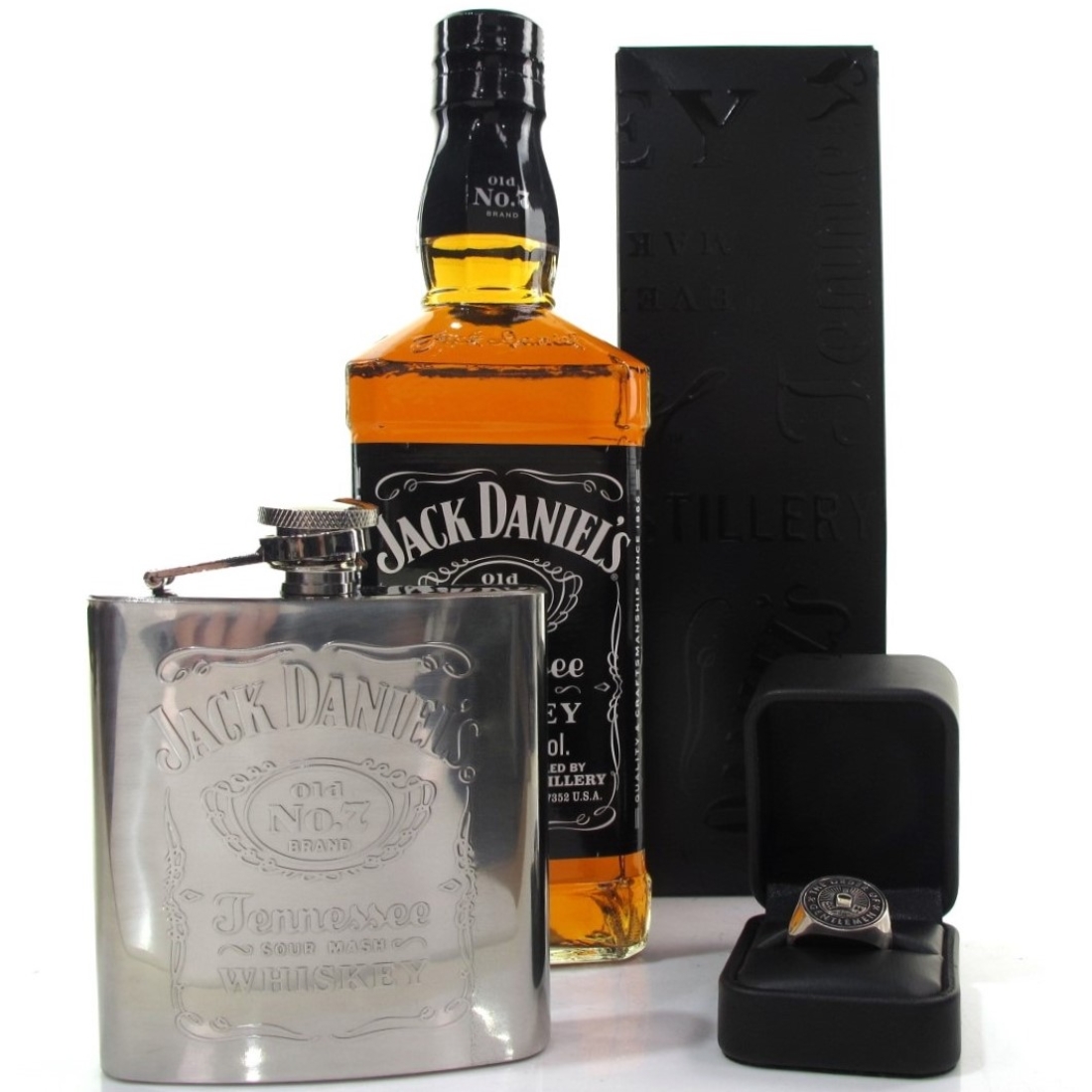Jack Daniel's Old No.7 / Including Inner Circle Ring and Hip Flask