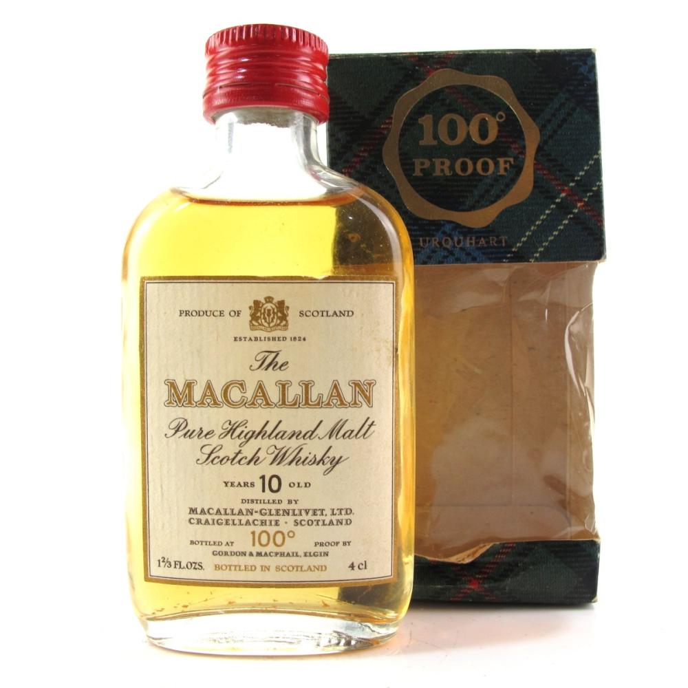 Macallan 10 Year Old 100 Proof 1970s Miniature 4cl