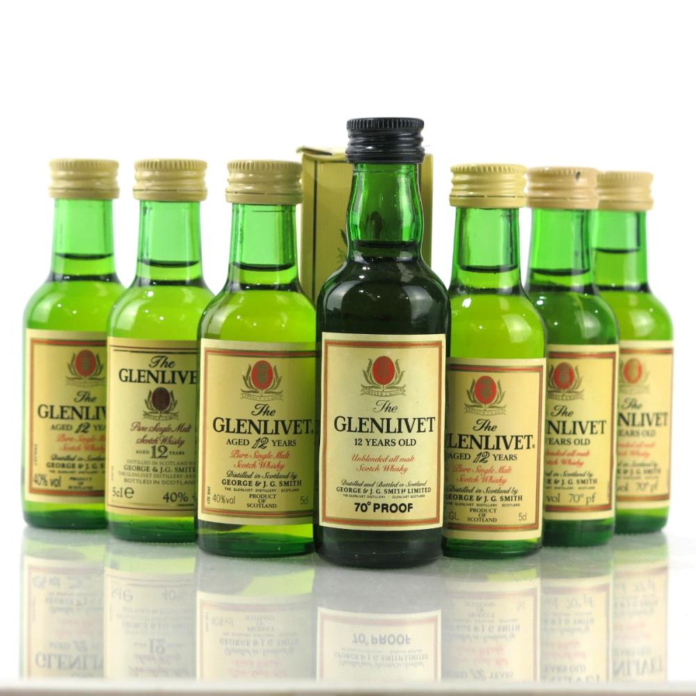 Glenlivet 12 Year Old Miniatures x 7