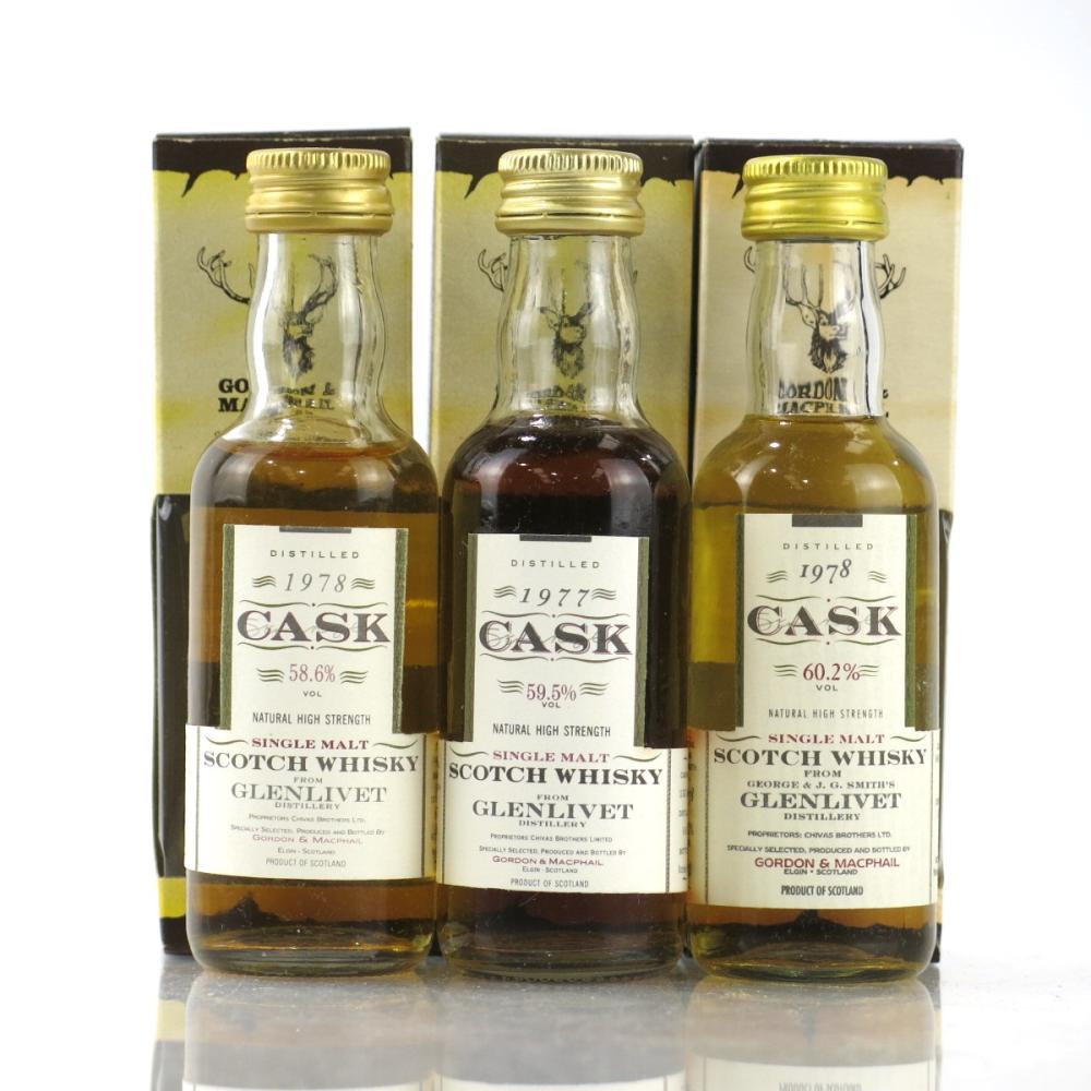 Glenlivet Gordon and MacPhail Cask Strength Miniature 3 x 5cl