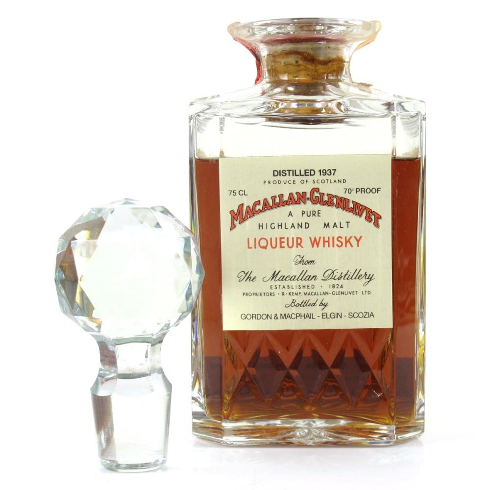 Macallan 1937 Gordon and MacPhail Crystal Decanter / Pinerolo Import