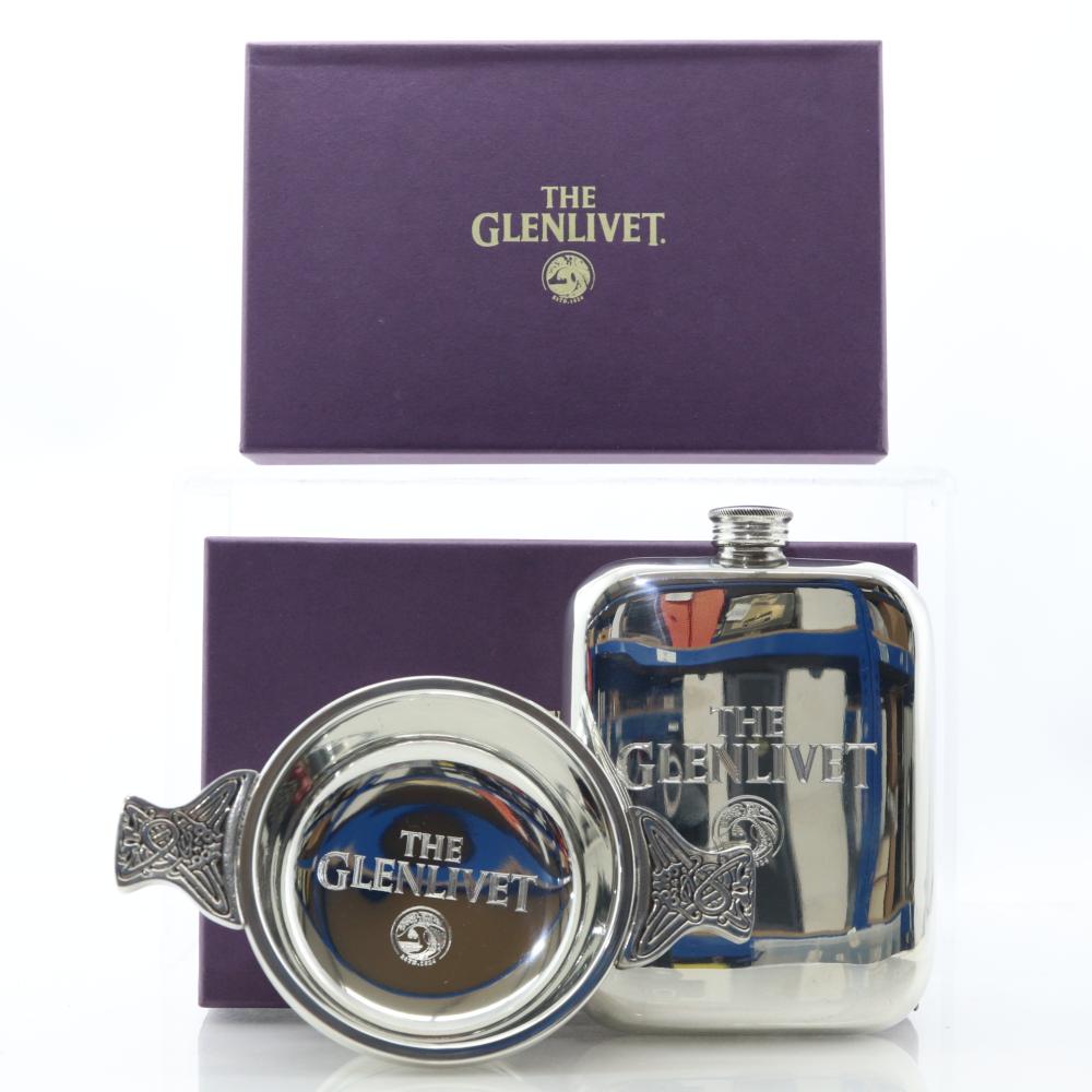 Glenlivet Hip Flask & Quaich