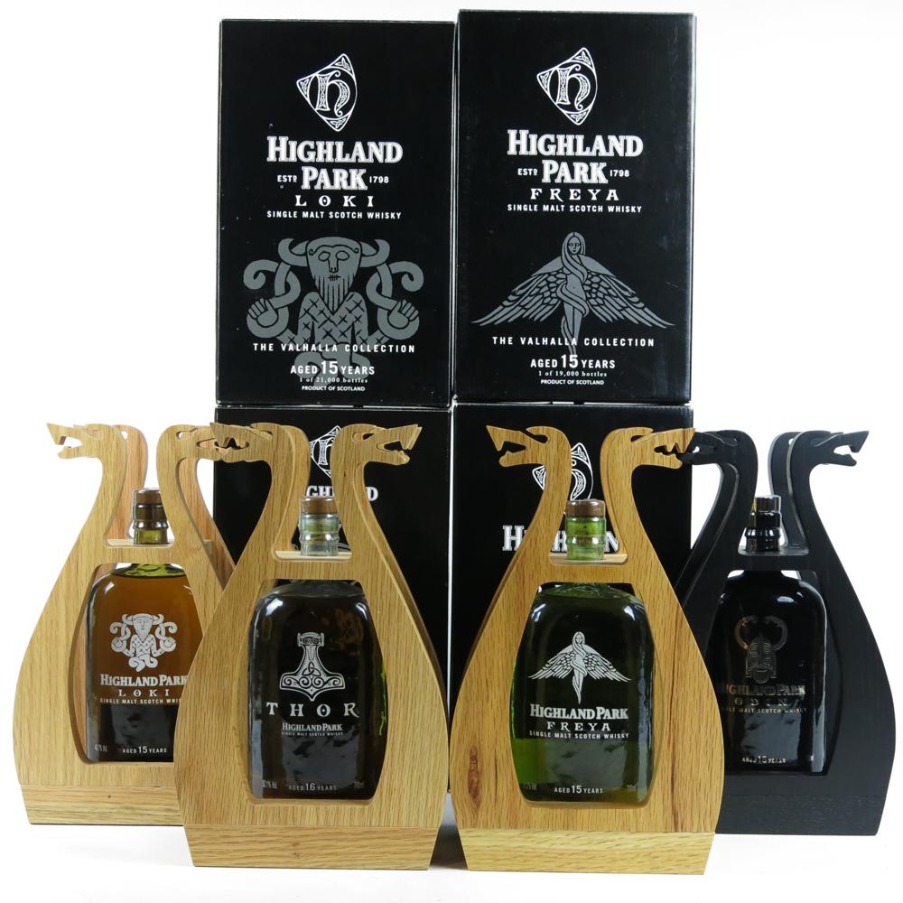 Highland Park Valhall Collection and Plinth 4 x 70cl