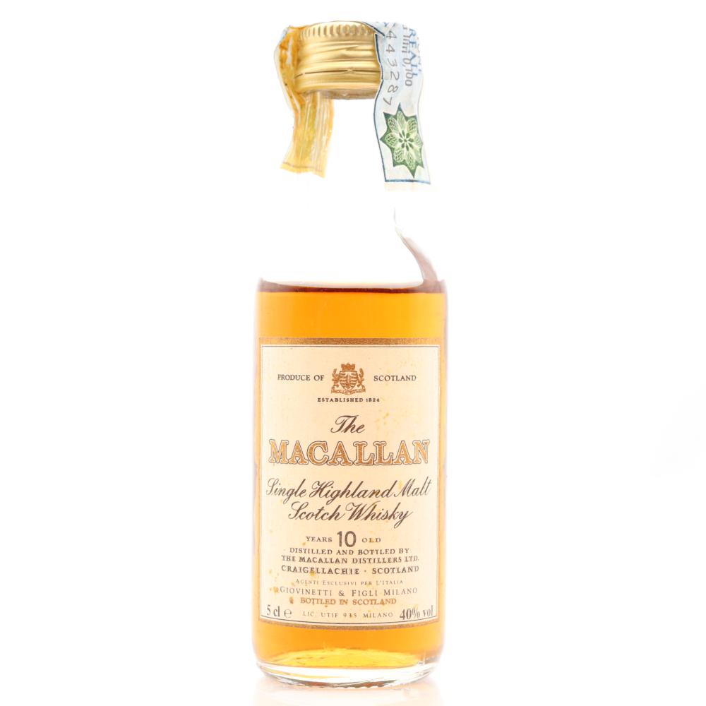 Macallan 10 Year Old Miniature 5cl 1990s / Giovinetti Import