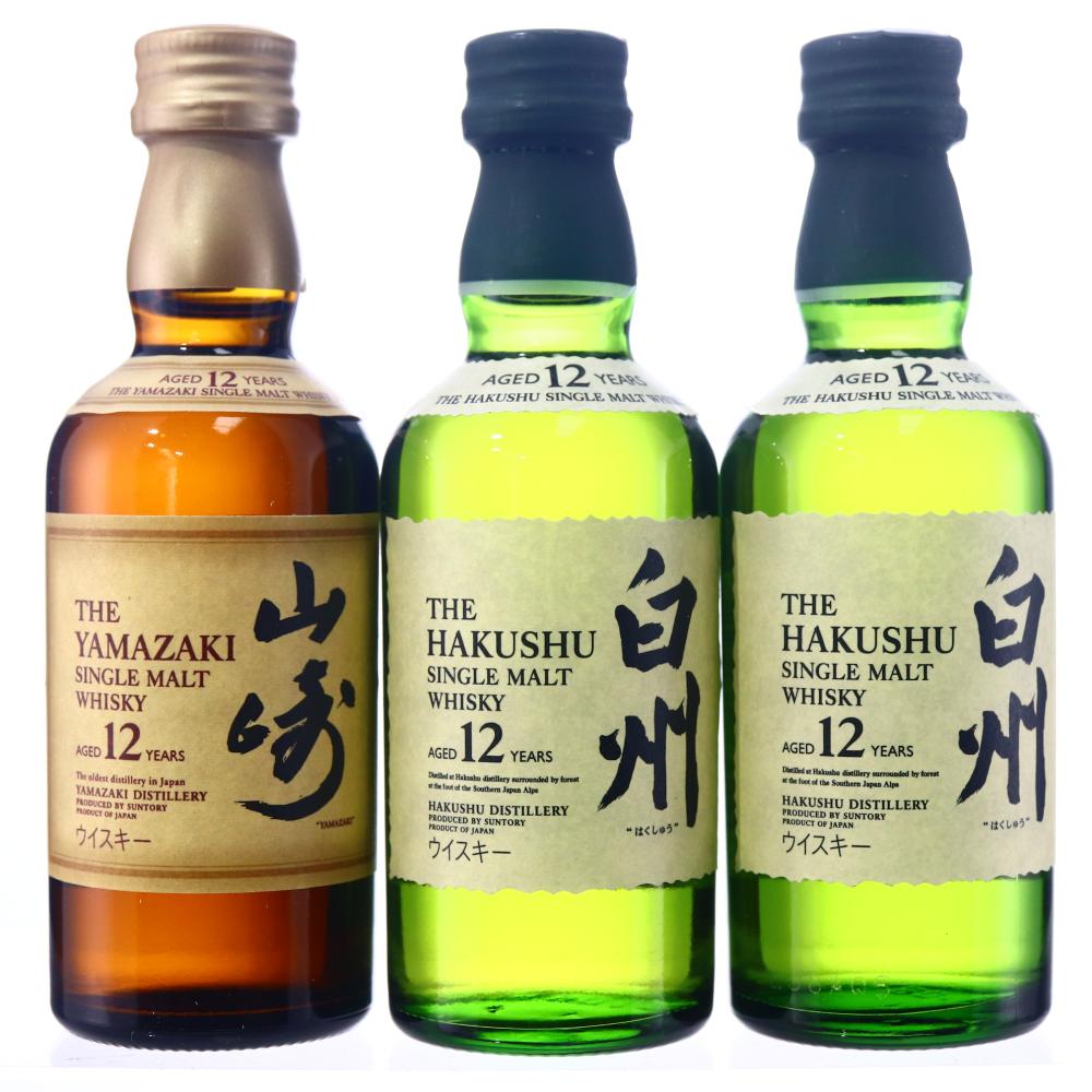 Yamazaki & Hakushu 12 Year Old Miniatures 3 x 5cl