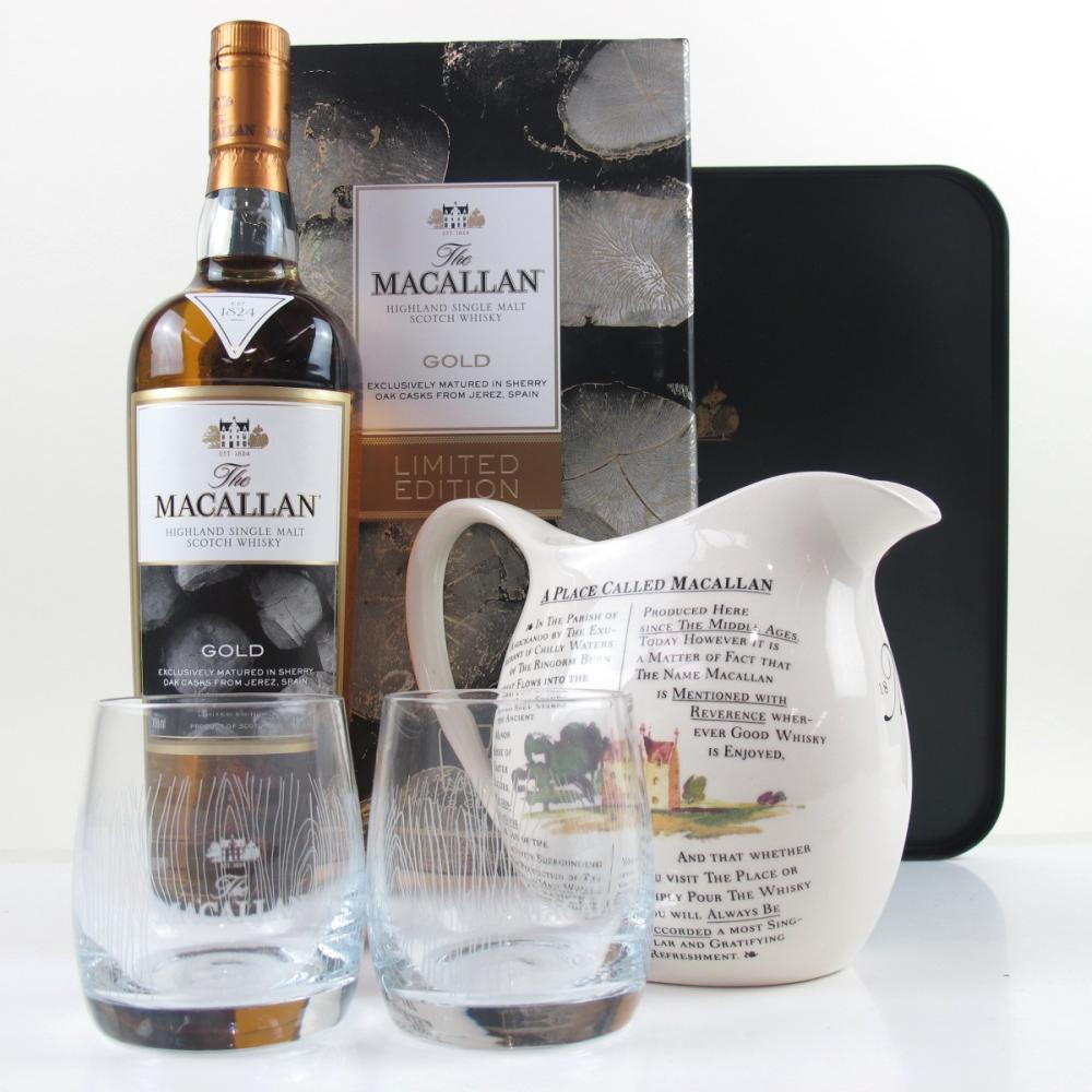 Macallan Gold Limited Edition Gift Pack / Including Two Glasses, Jug and Tray